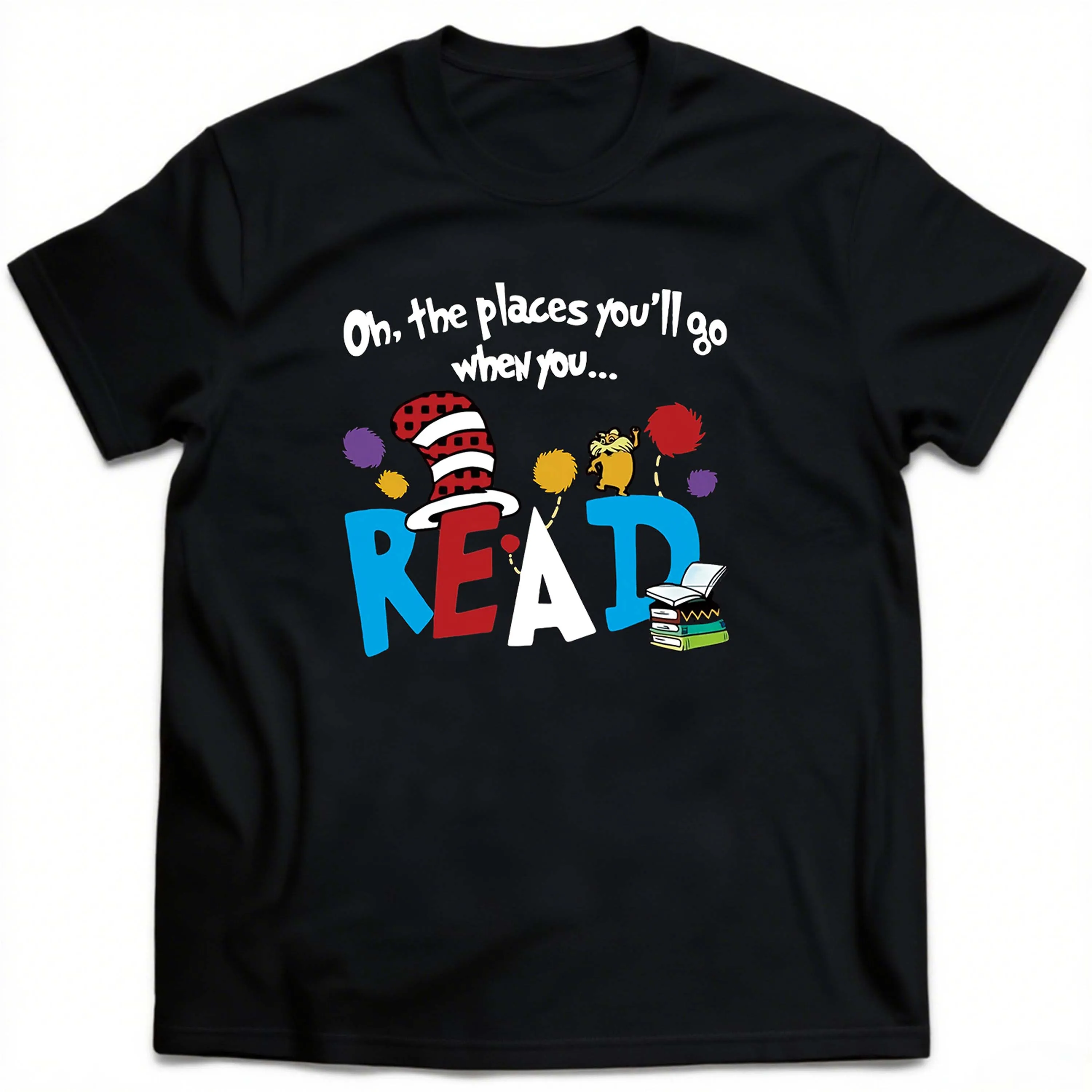 Plus Size Men's T-Shirt, Black Pure Cotton Crew Neck, Suitable for Outdoor Wear in Spring and Summer, Casual and Comfortable