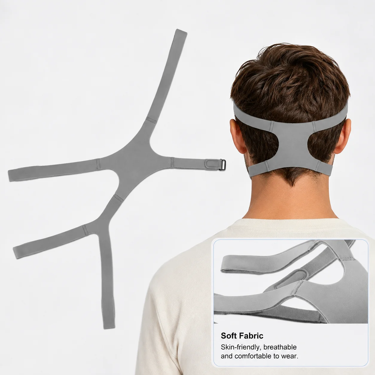 CPAP Mask Replacement Headgear Strap, Universal Headband for Amara Gel/View, Comfortable Durable Stretchy Material Soft Fabric
