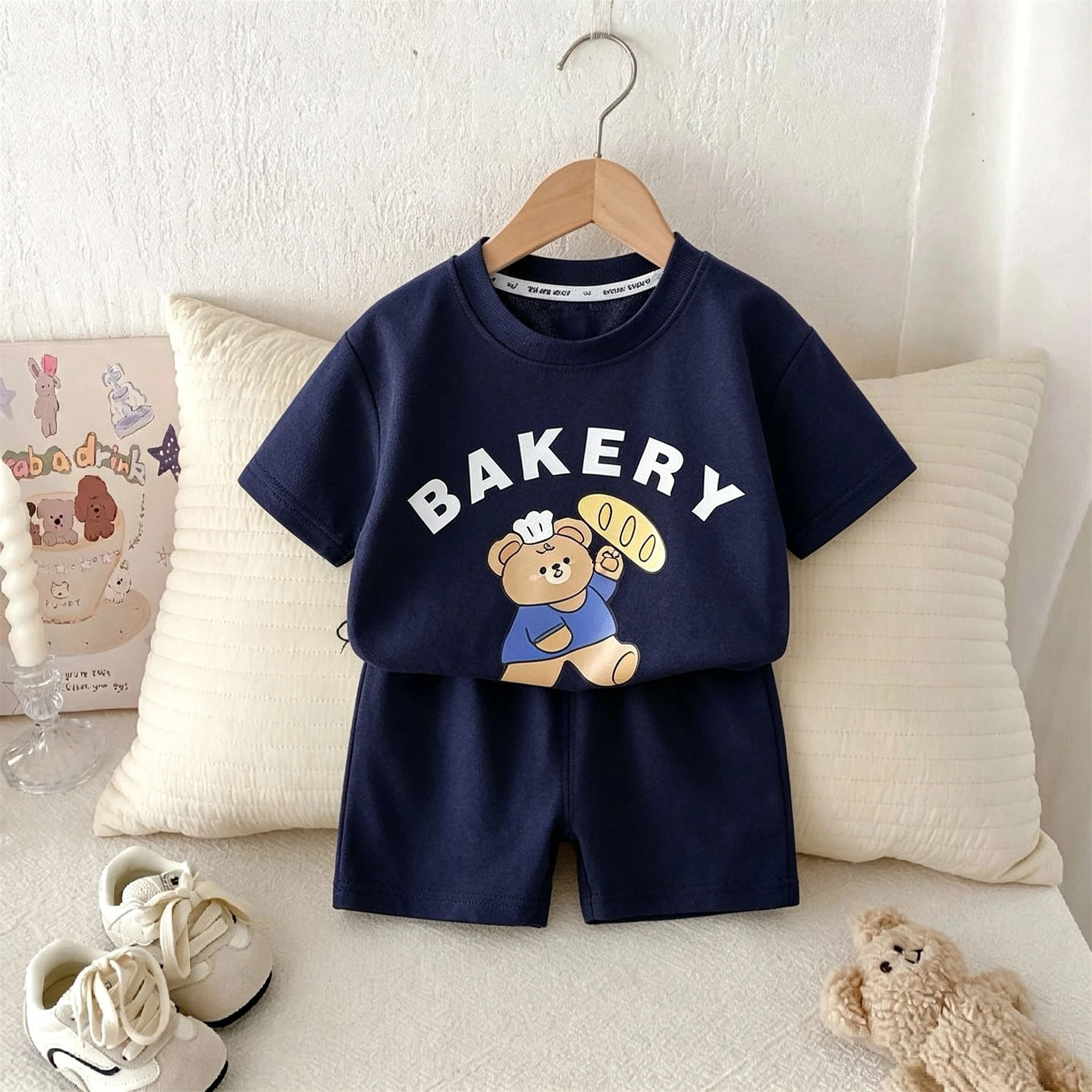 T-shirt + Shorts 2 Piece Set For Kids Clothing Summer Short Sleeve Suit Fashion Popular Children Casual Tracksuits Girls Outfits