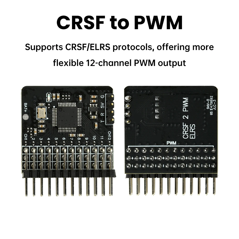 DC 5V CRSF to PWM 12 Channel Converter PWM Adapter Board RC Model Receiver Signal Converter CRSF/ELRS BEC