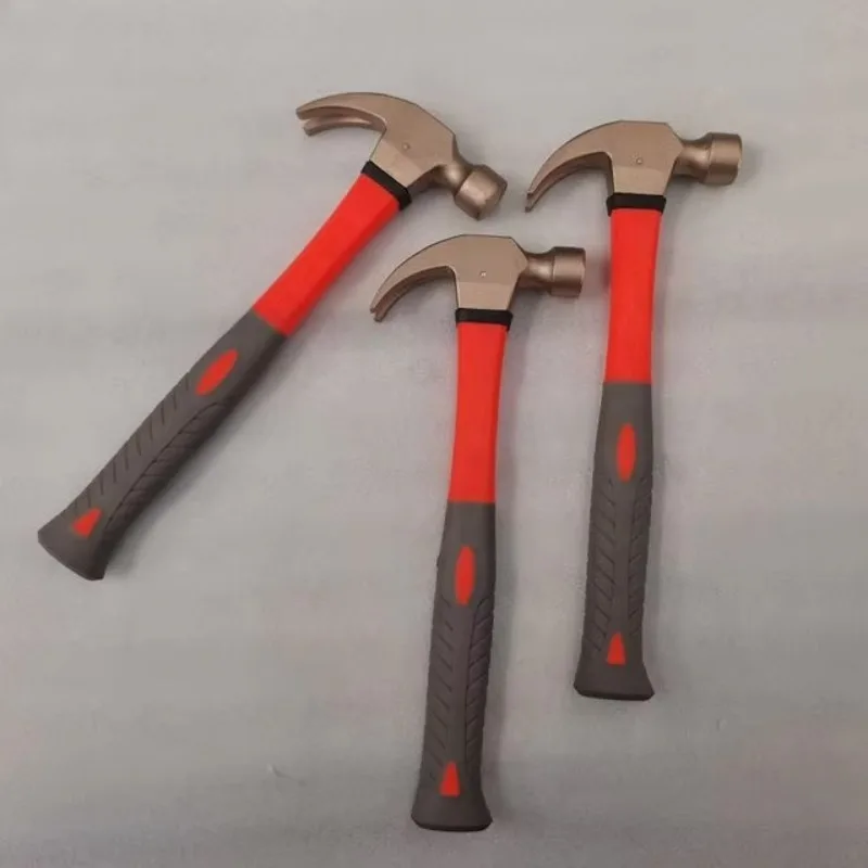 Non Sparking Tools Aluminum Bronze 0.5kg Claw Hammer With Fiberglass Handle  Suitable for Various Fields