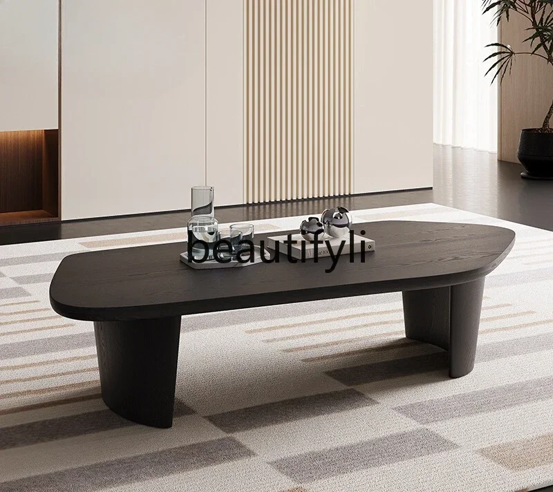 

LXItalian minimalist elm pattern creative special-shaped coffee table Nordic home living room modern coffee table