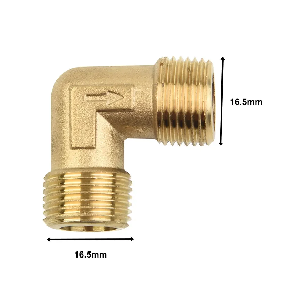 1PC Equal Male Elbow Connector Air Compressor Fittings Brass 16.5mm Male Thread Check Valve Elbow Coupler Power Tool Part