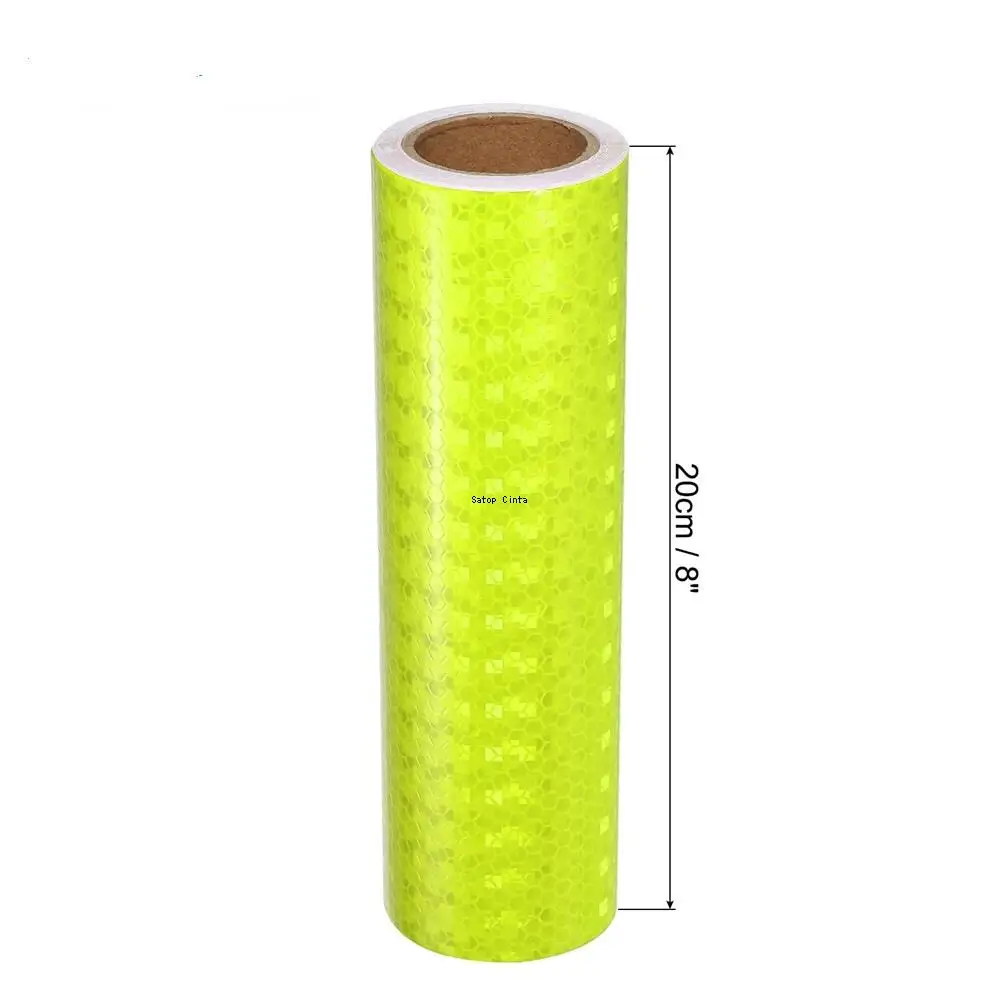 8inch Fluorescent Yellow Reflective Tape Safety High Visibility Stickers DIY 5M Waterproof Retro Reflector Sheetings For Vehicle