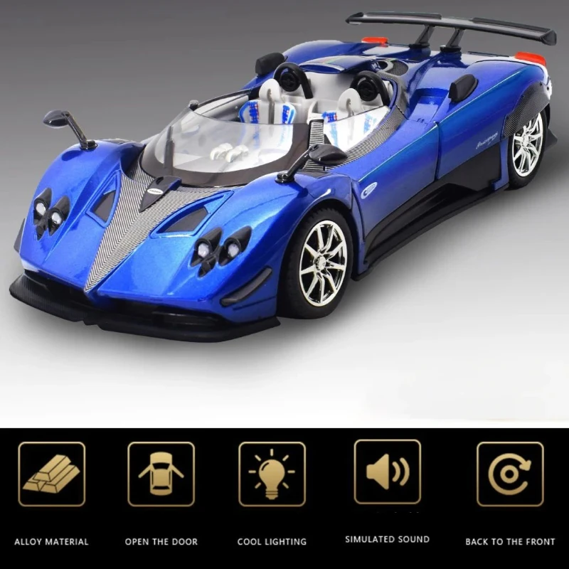 

1:24 Модель суперкара Zonda HP Barchetta из сплава со звуком и светом, игрушка для детей, коллекционный подарок
