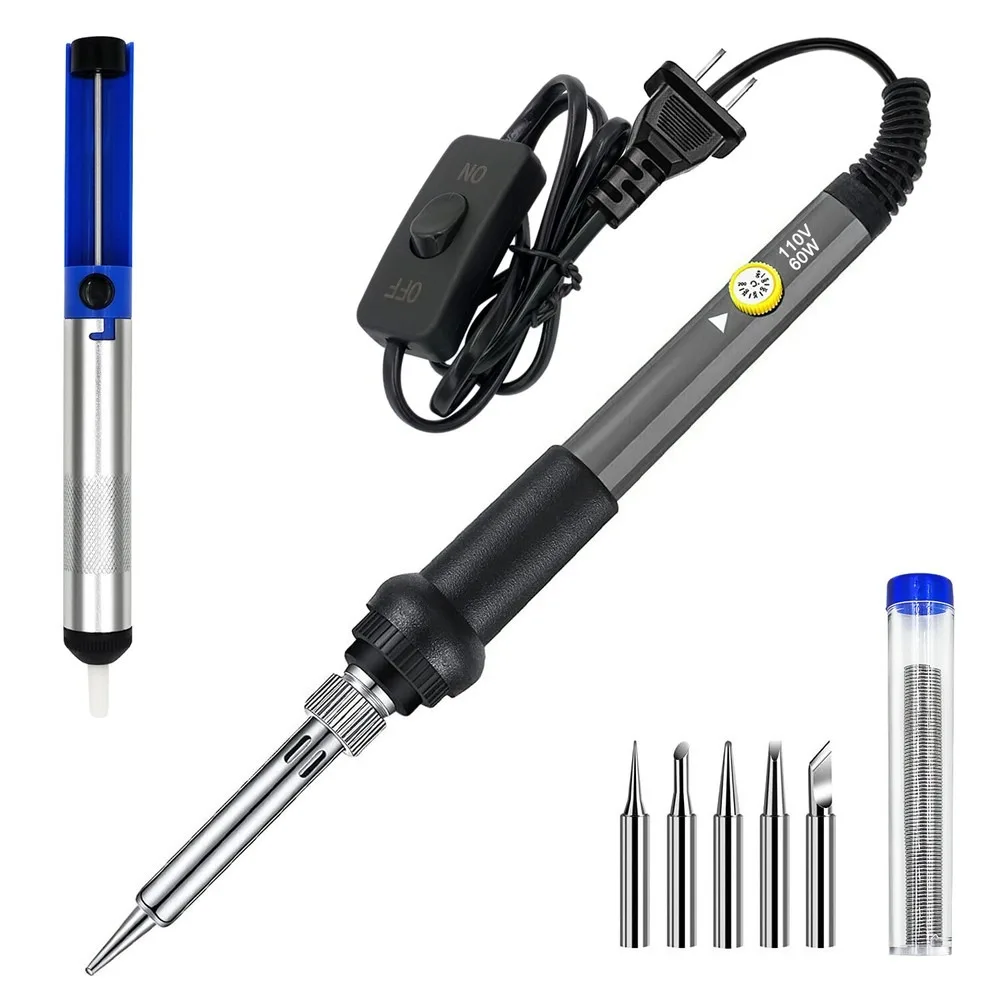 

Soldering Iron Pen 60W Adjustable Temp Welding Tools Gun Wire Desoldering Pump