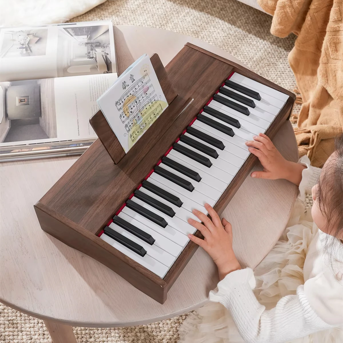 

Popular Toy Wooden Cute Kids Piano 37 Keys Electronic Organ Children Music Educational Keyboard 2.2CM Standard Keys On Sale