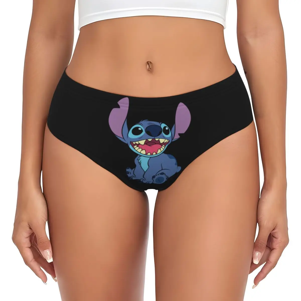 Custom Cute Stitch Brief Panties Womens Breathable Kawaii Underwear