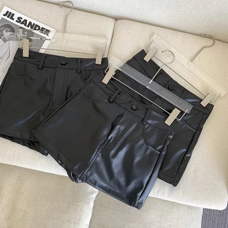 스커트 여성 블랙 Pu 가죽 섹시한 미니 새로운 도착 가을 Empire Mujer 스트레이트 패션 라이닝 streetwear Y2K all-match 하라주쿠