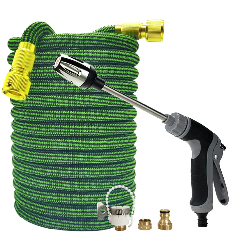 

Растягивающийся садовый шланг 25-125 футов, волшебная водопроводная труба, длинный распылитель воды, пистолет для полива, инструмент для орошения сада и дома