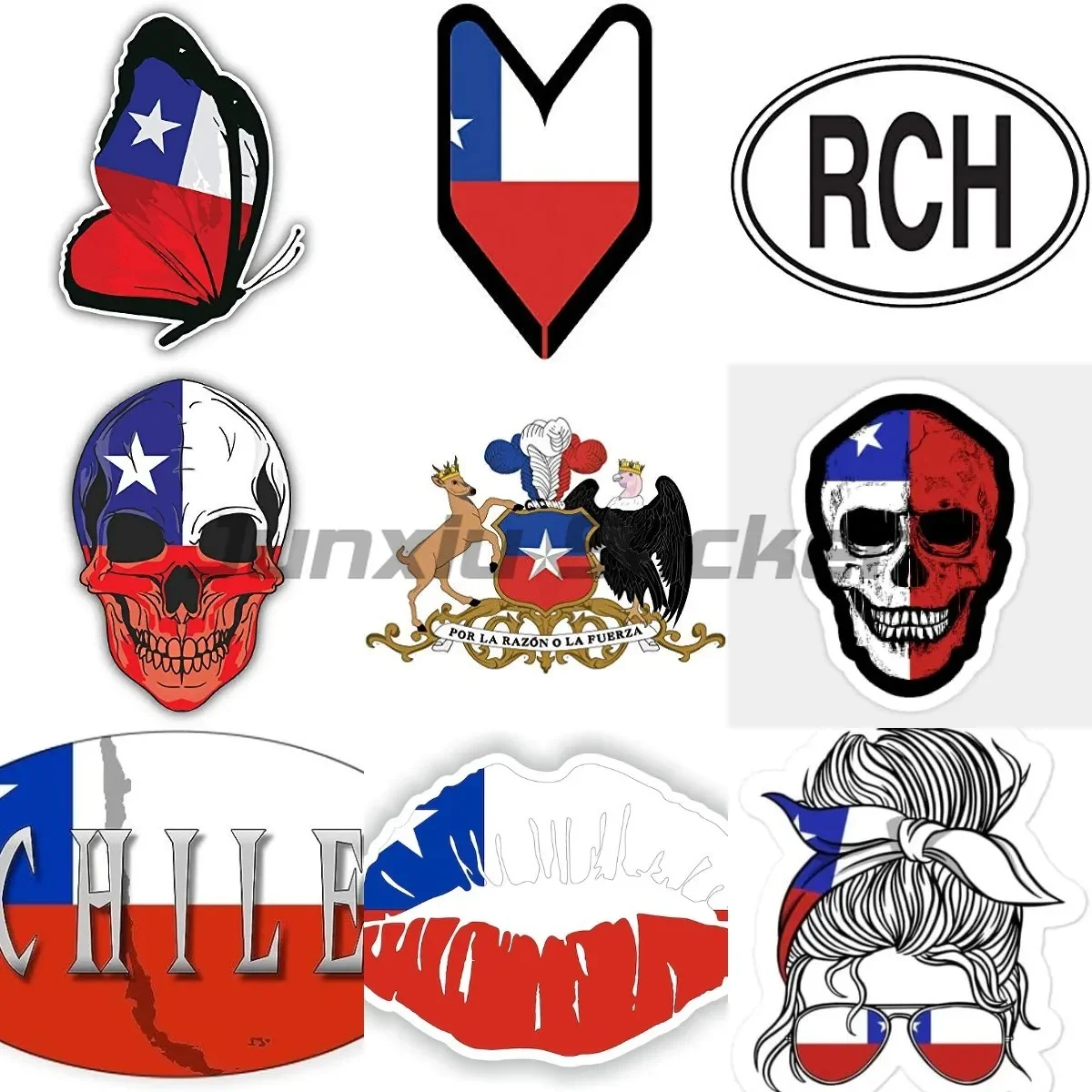 

RCH Chile Chilean National Flag Map National Badge Car Motorcycle Bicycle Scooter Kayak Logo Decal Laptop Phone PVC Decor