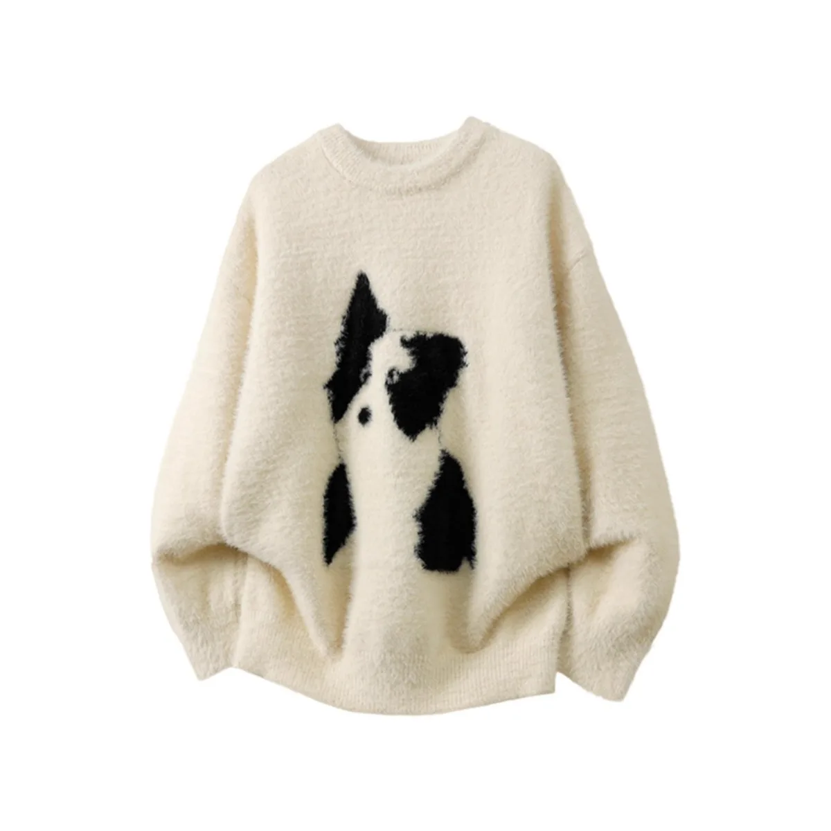 American Style Cartoon Overhead Sweater Men Women Winter Cashmere round Neck Knitted Loose Casual Couple Inner Wear