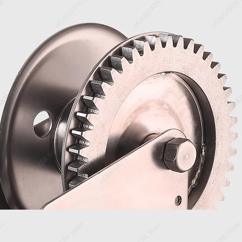 304 Stainless Steel Hand Winch, 1200‑1800‑2600LBS Bidirectional Self‑Locking Brake Winch with Strap for Towing Pulling Work Use