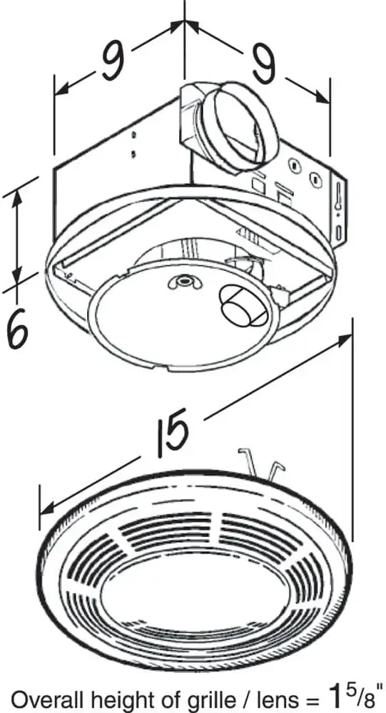 Ventilador de banho 750, 100 CFM e 5,0 funções, ventilador centrífugo branco de alta eficiência e combinação de luz surround de motor permanentemente lubrificado