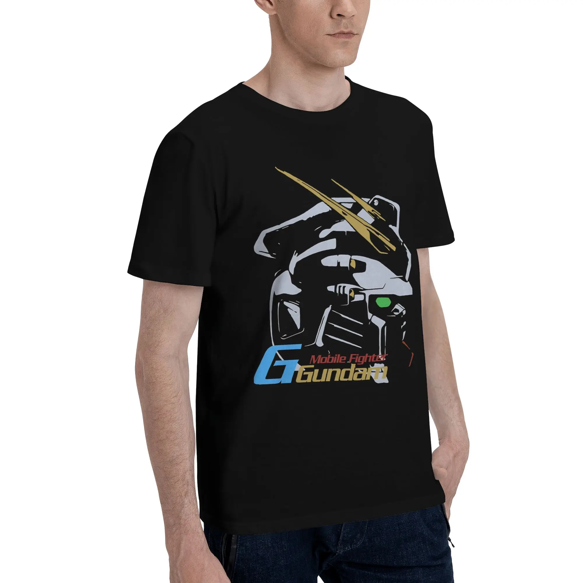 Burning Gundam Mobile Fighter G  Funny Graphic 100% Cotton T-Shirt Bandai Gundam Tops Tees For Men