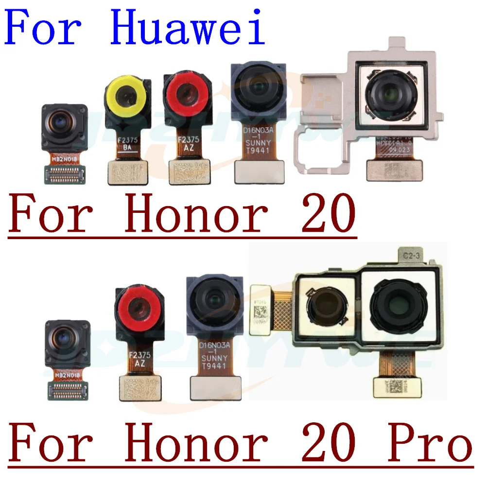 Original Front Small & Rear Back Camera For Huawei Honor 20 Pro 20Pro Main Big Camera Wide Angle Camera With Flex Cable