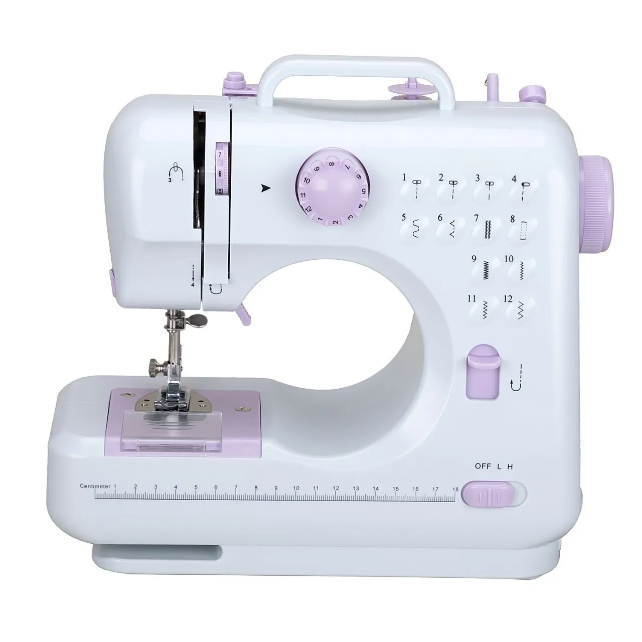 

Mini Sewing Machine Portable Replaceable Presser Foot 38 Stitches Overlock Knitting Start Button Electric With Pedal Table