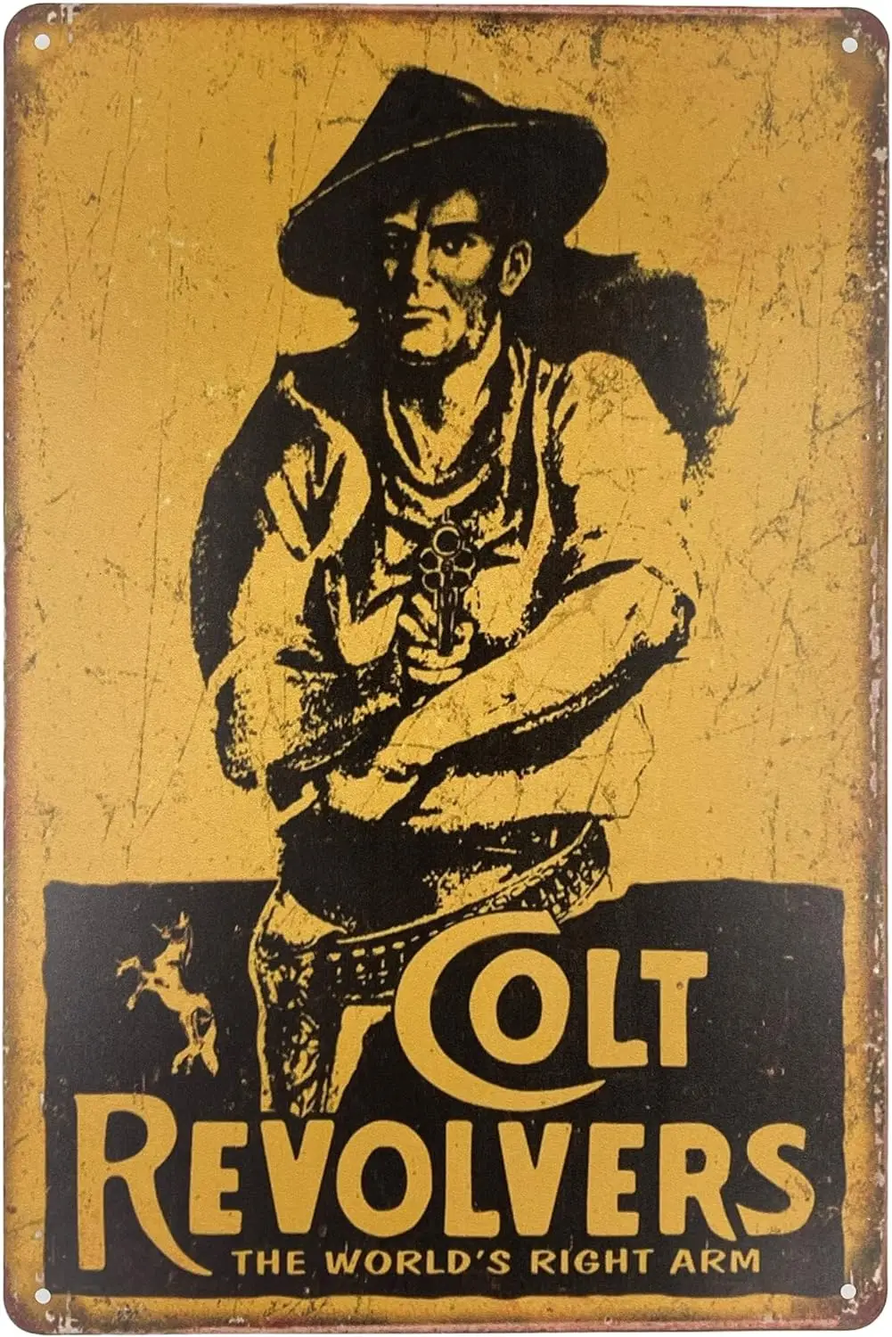 Forever_USA Tin Metal Wall Sign | Colt Revolvers 8 x 12 in. | Classic Decorative Wall Plaque Poster for Room Garage Man Cav sign