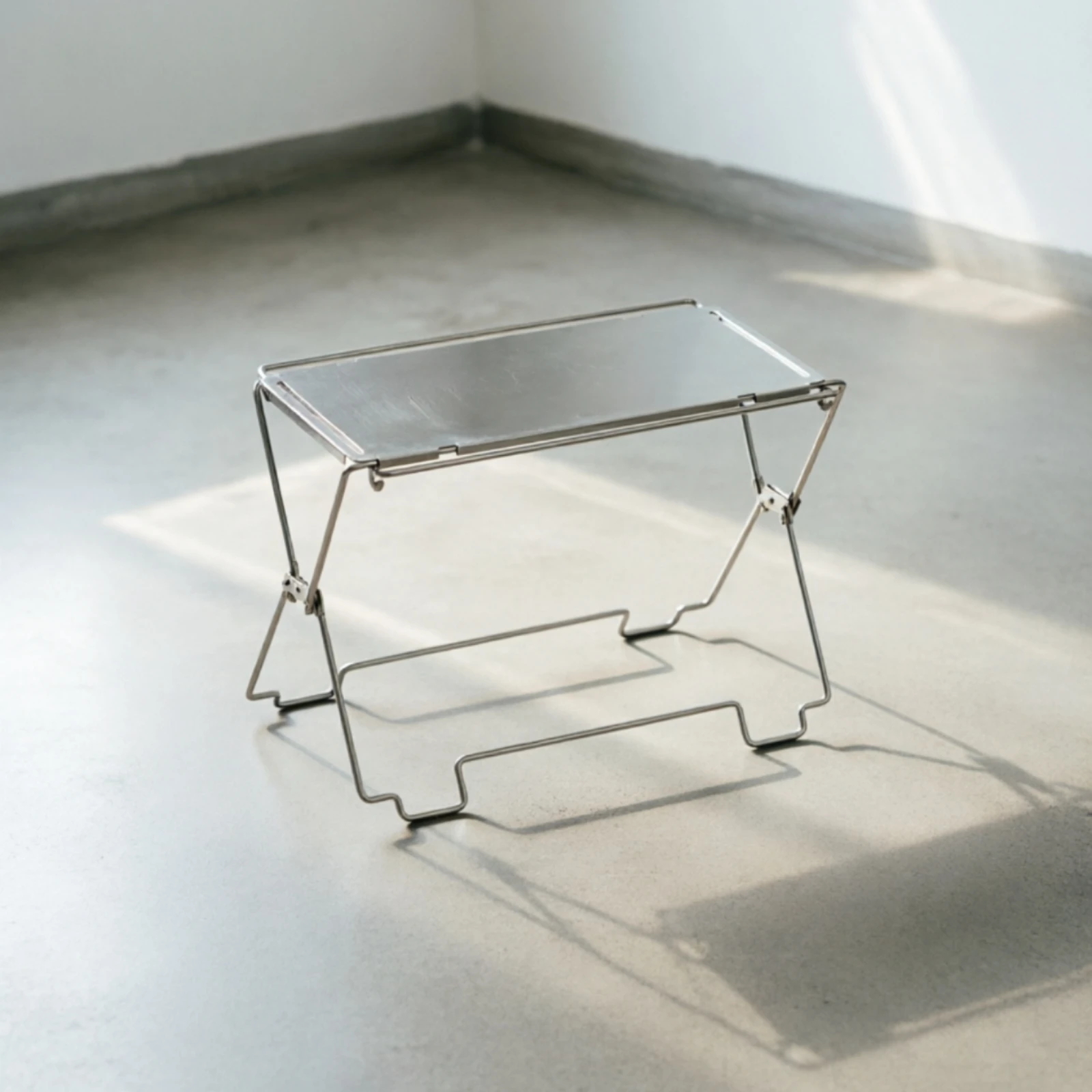 Foldable Metal Rack Silver Finish Foldable Rack