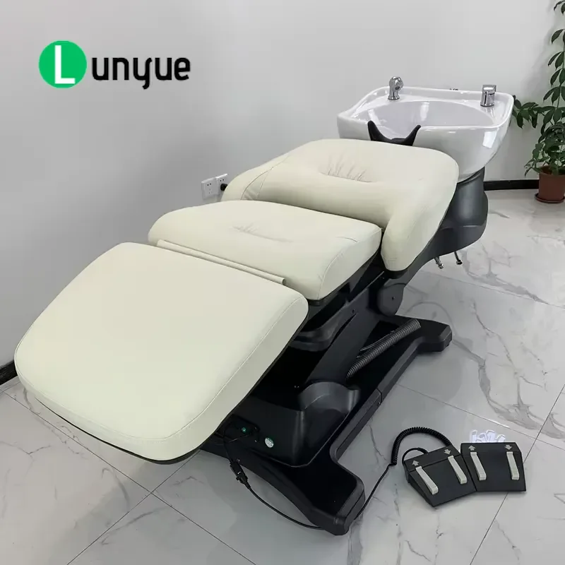 Electric Beauty Bed 2 Motor Massage Table Replaceable Leather Stainless Steel Plating For Spa Facial Treatment Durable