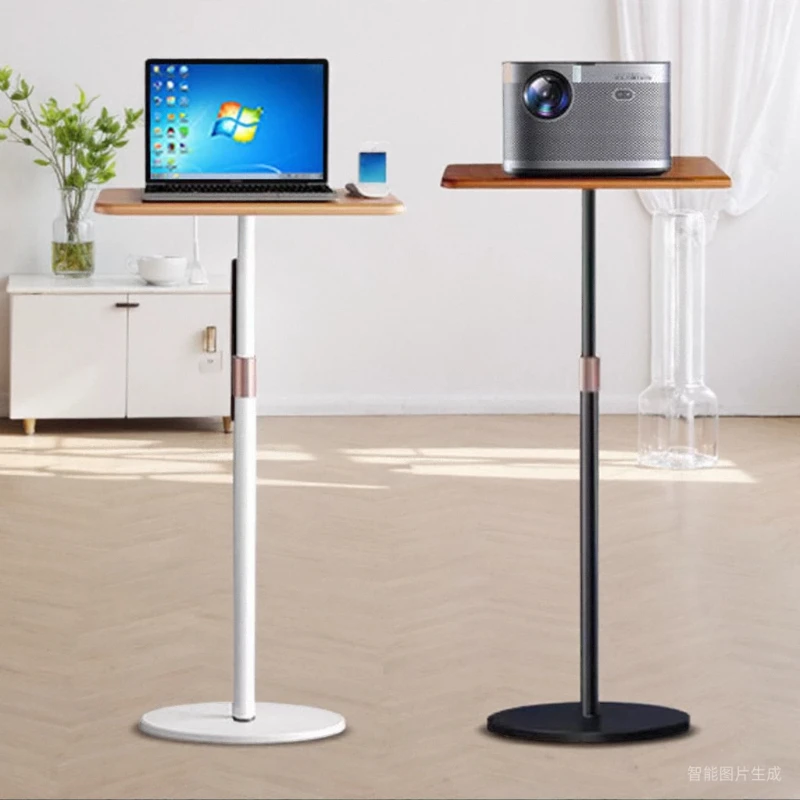 Height Adjustable Floor Desk Stand, Foldable Laptop Table for Living Room, Computer Showcase & Streaming Display Rack Use