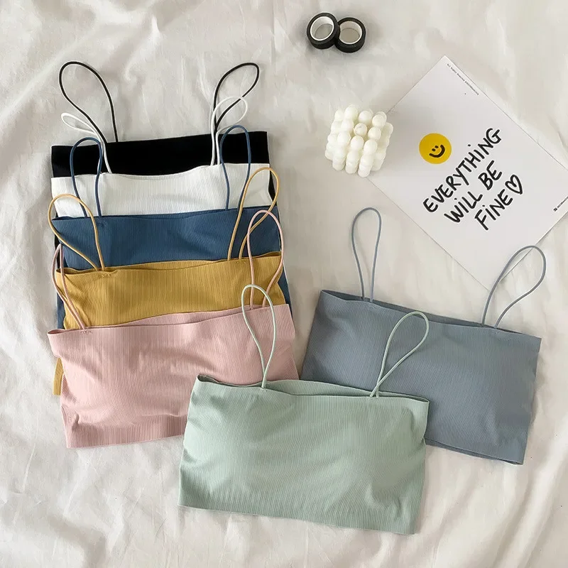 Atasan Bra Seksi Atasan Tabung Selempang Wanita Bantalan Dada Bersirkulasi Pakaian Dalam Tanpa Tali Blus Atasan Tabung Pita Pengikat Rambut