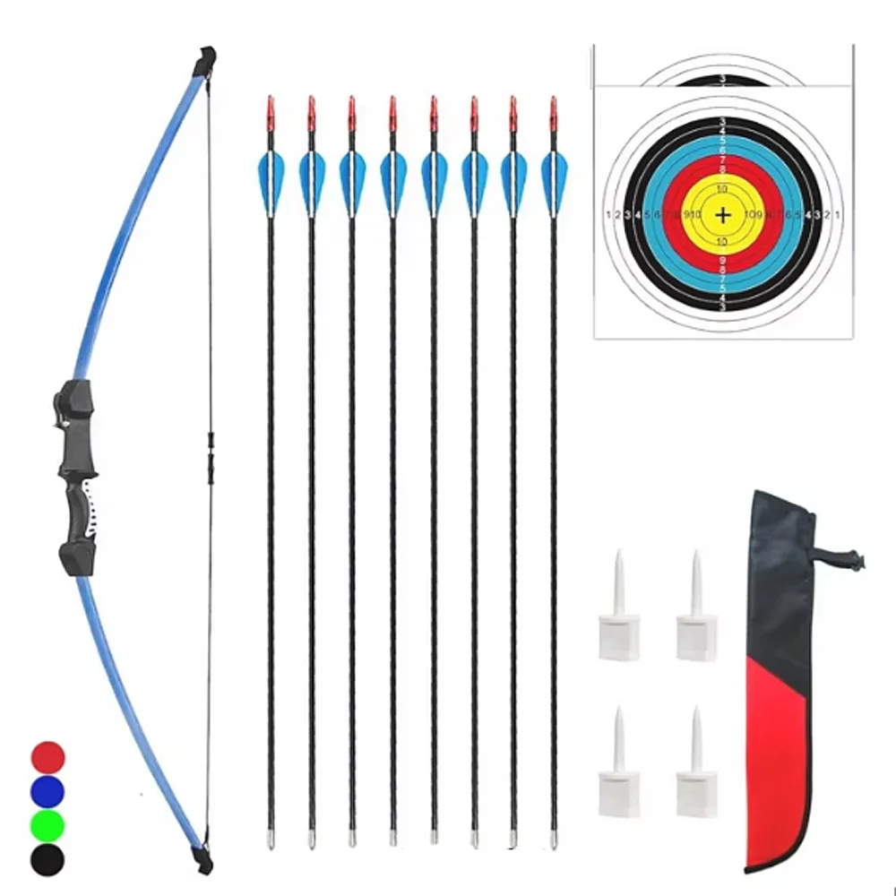 

45inch Bow and Arrow Set 3 Targets for Teens Youth Beginner Outdoor Shooting Practice Longbow Archery Sport