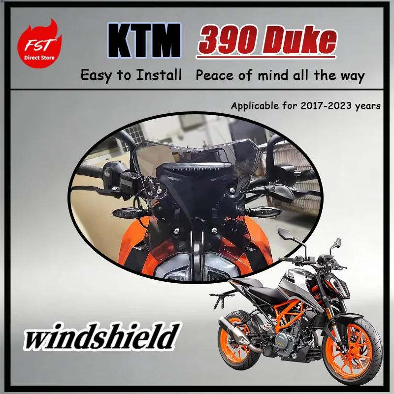 

FOR KTM Duke 390 2017-2023 Front Windshield Modified Wind Deflector Dustproof Windproof Raised Instrument Fairing Accessory