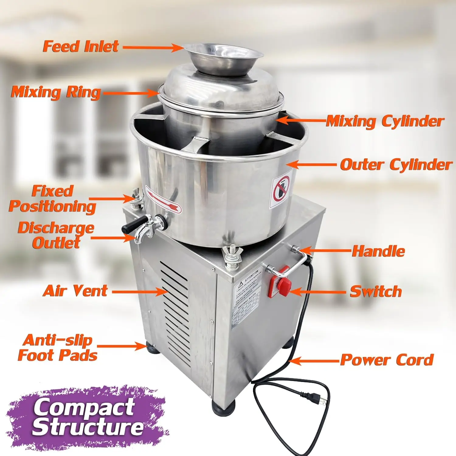 Commercial Meatball Beater Machine 30A Breaker Stainless Steel Meat Puree Making Machine Meat Food Fish Processor