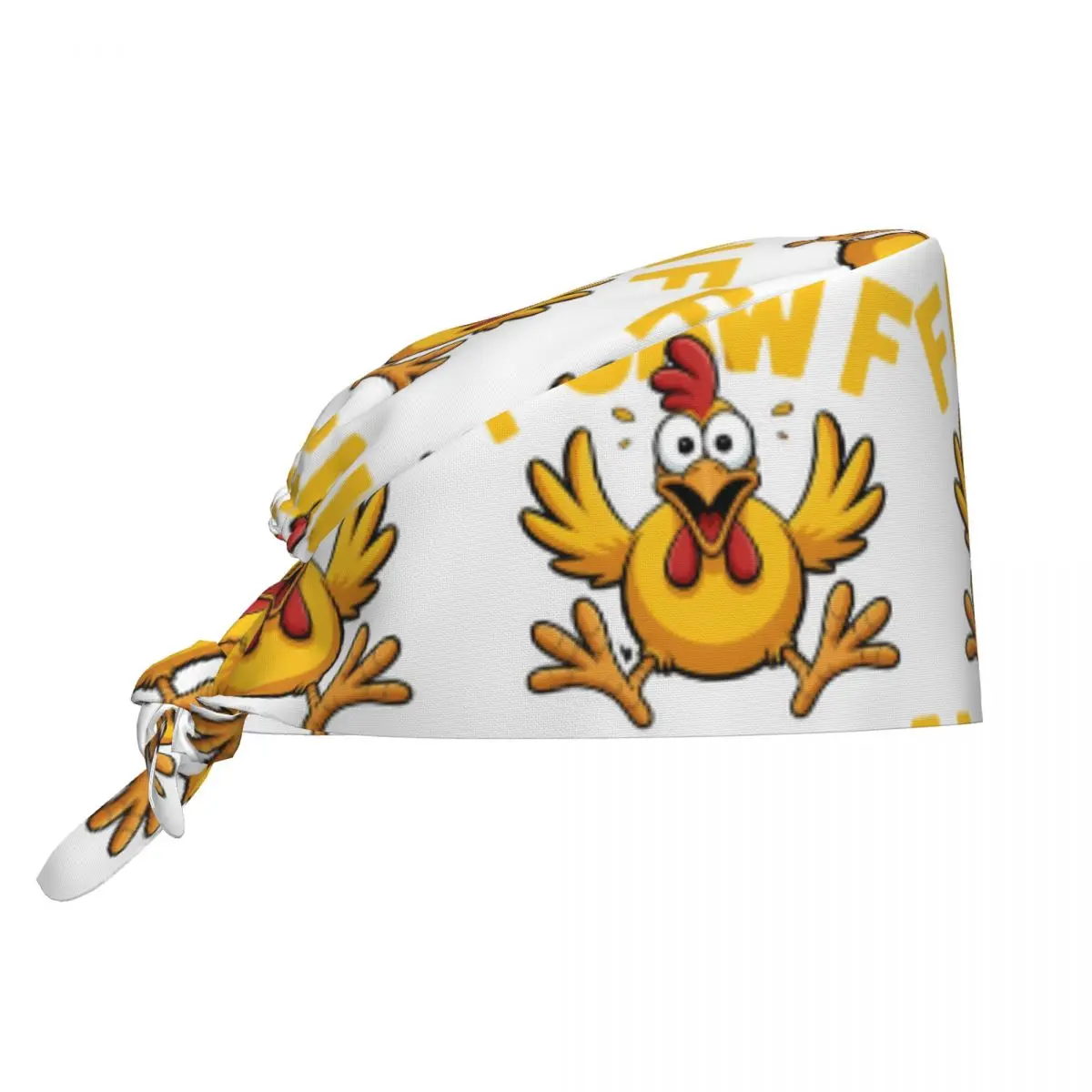 Chapeau de gommage de travail f-caw-f, chapeaux d'infirmière de poulet pour femmes unisexes, casquette de travail à nouer au dos, casquette médicale graphique réglable
