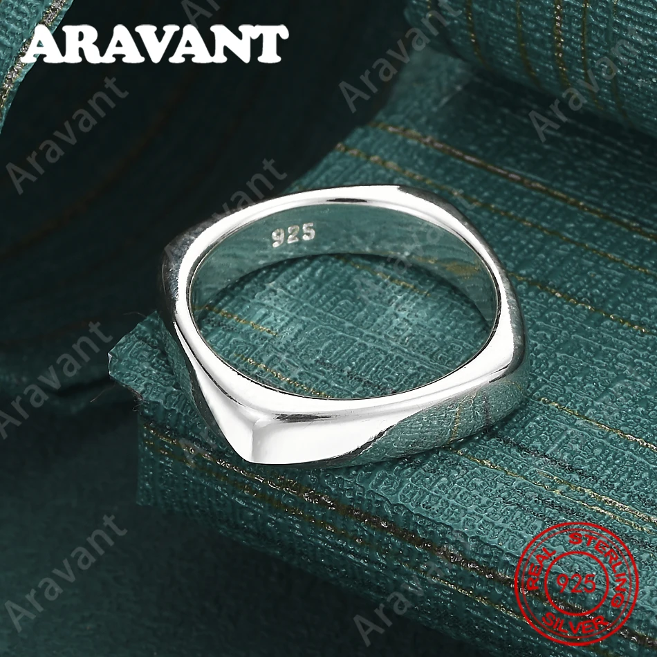 925 Sterling Silver, Smooth Square Ring (5-10#), Delicate And Cute Wedding Party Jewelry For Women.