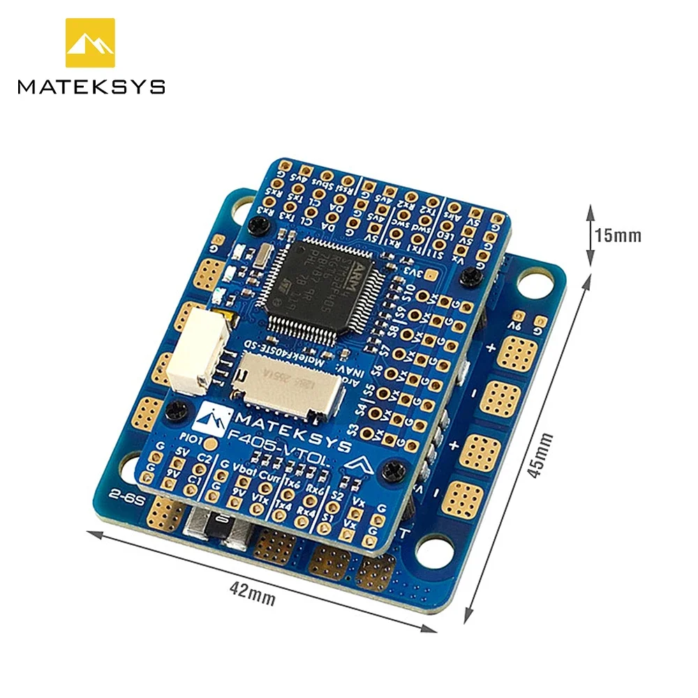 

MATEKSYS F405-VTOL Baro OSD MicroSD Card Blackbox 2-6S LiPo Flight Controller ArduPilot INAV for RC Airplane Fixed-Wing VTOL