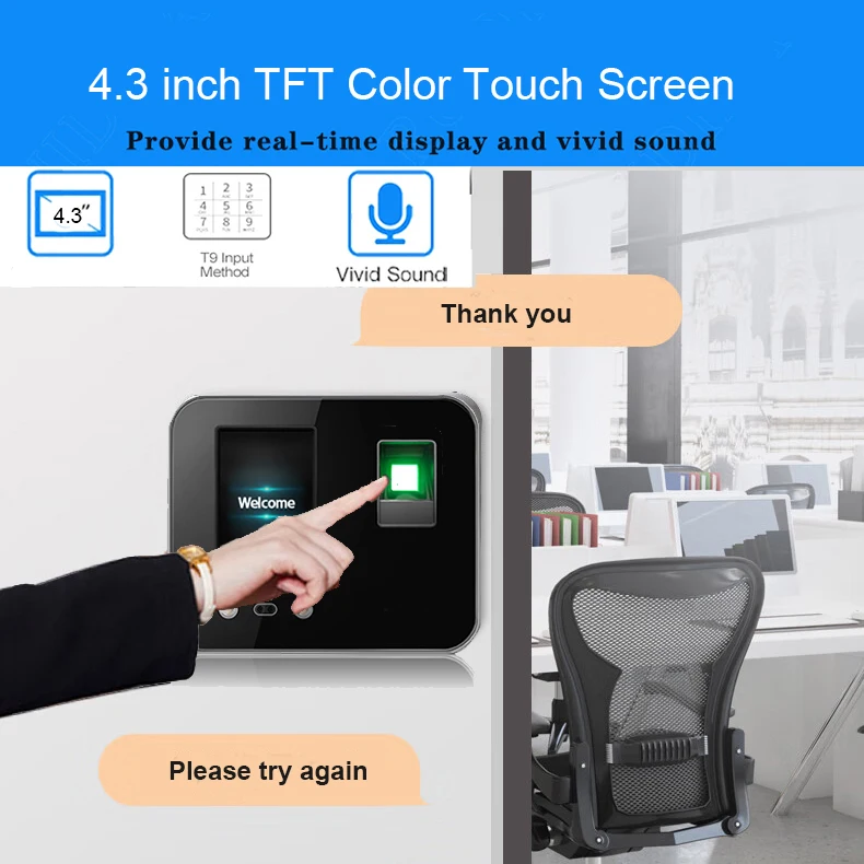 Employee Daily Biometric Face Recognition Fingerprint Access Control Time Attendance Electronic Time Recorder Machine Wifi