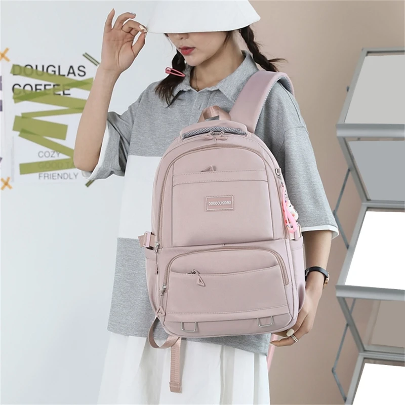 Functional Teenager School Daypack ความจุขนาดใหญ่ Daypack กระเป๋าหนังสือไนลอนกระเป๋าเดินทาง