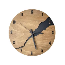 Creative Cracked Wooden Wall Clock Silent Sweep Movement Farmhouse Clock Big Background Wall Decor Clock For Living Room Office