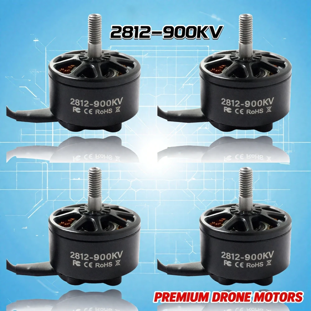

1/4pcs Dogmang 2812 900kv 3-6s Brushless Motor For Rc Multirotor Airplane 7" 8" 9" Fpv Long Range Drones Motor Diy Parts