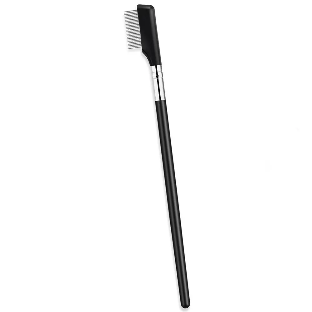 Metal Eyelash Comb to Groom and Separate Eyelashes with Silver Metal Teeth Eyelash Brush Reusable Eye Makeup Tool