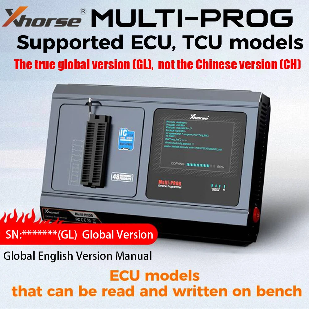 Xhorse VVDI Multi-Prog MultiProg Programmer Global Version Newly Support ECU & TCU Read/Write/Clone Update Version of VVDI Prog