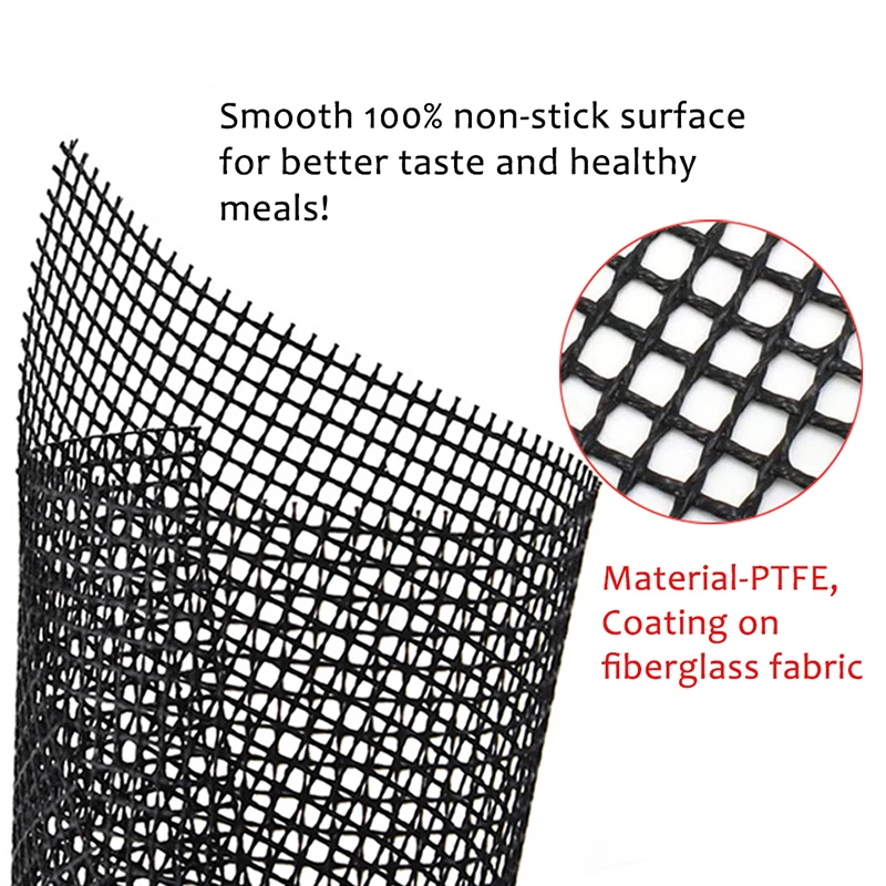YOMEEI Non-stick Barbecue Grilling Mat Heat Resistant BBQ Mat Reusable Non-stick Coating Barbecue Mesh Outdoor Accessories