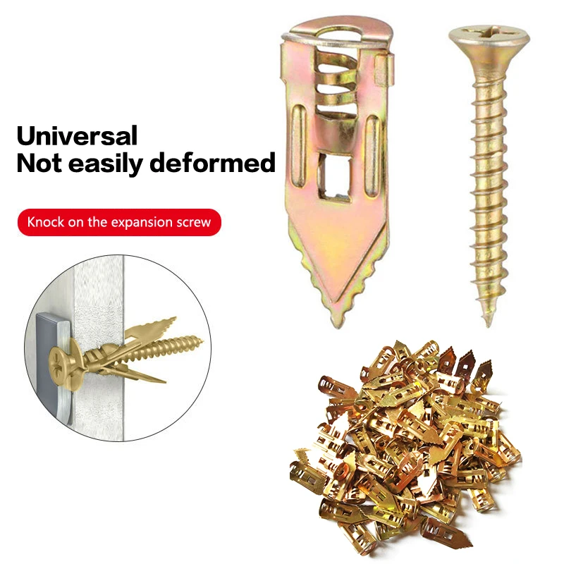 

20/50/100 Set Self Tapping Screws Self Drilling Anchors Screws Drywall Anchors Expansion Nails Use For Gypsum Plasterboard