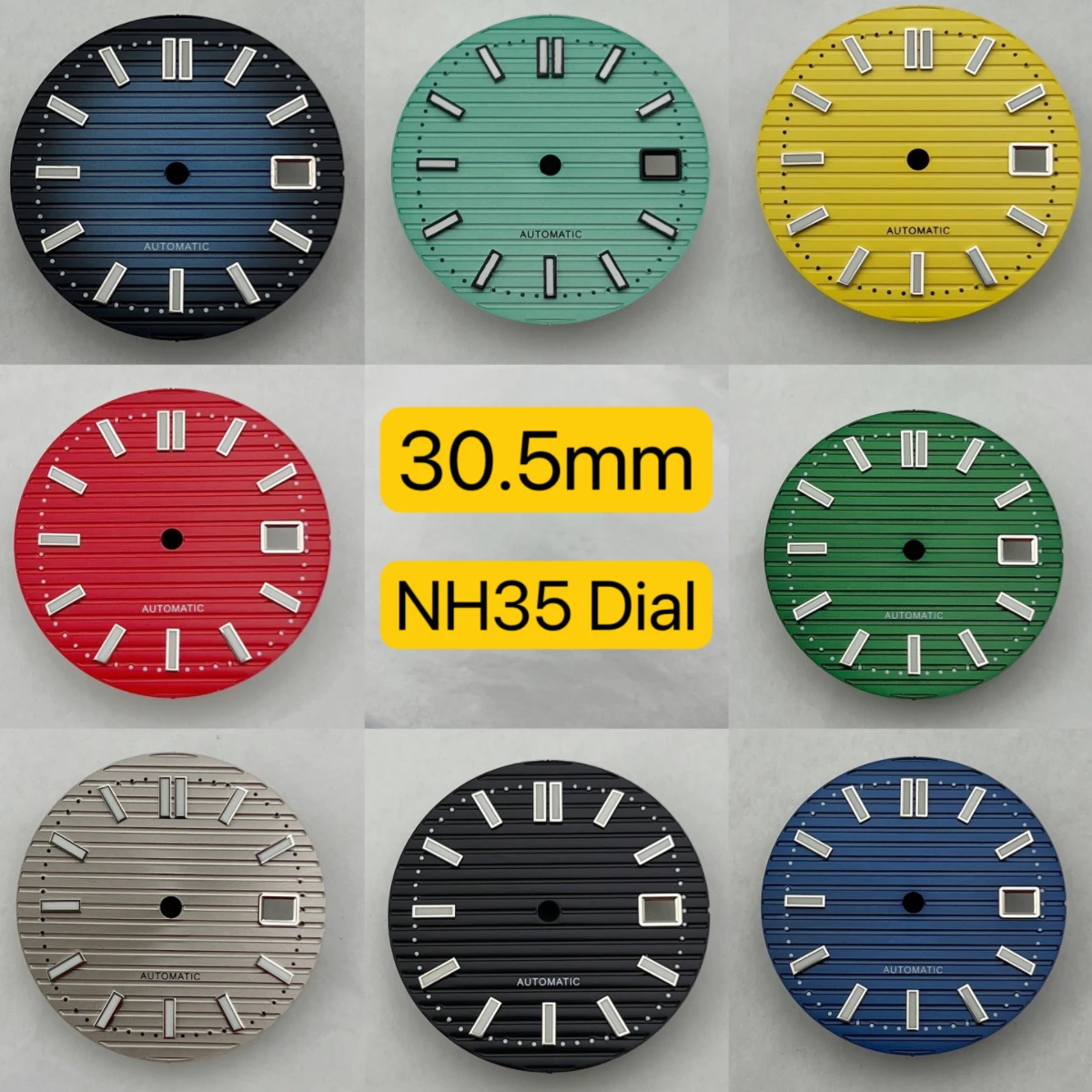 NH35 dial, 30.5mm dial, green glow in the dark, suitable for assembling Nautilus with NH35 movement