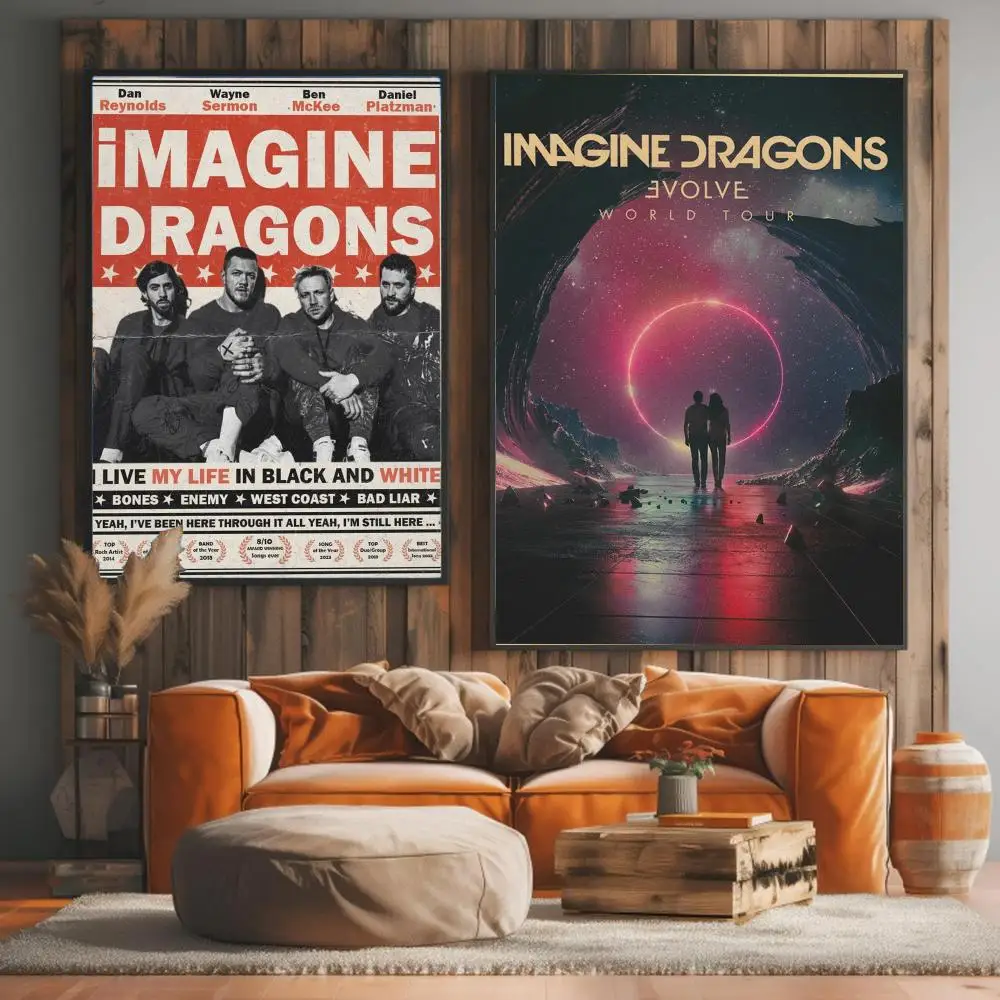 band I-Imagine Dragons-S Painting Calligraphy Elegant Botanical Decor for Living Room Modern Interior Design