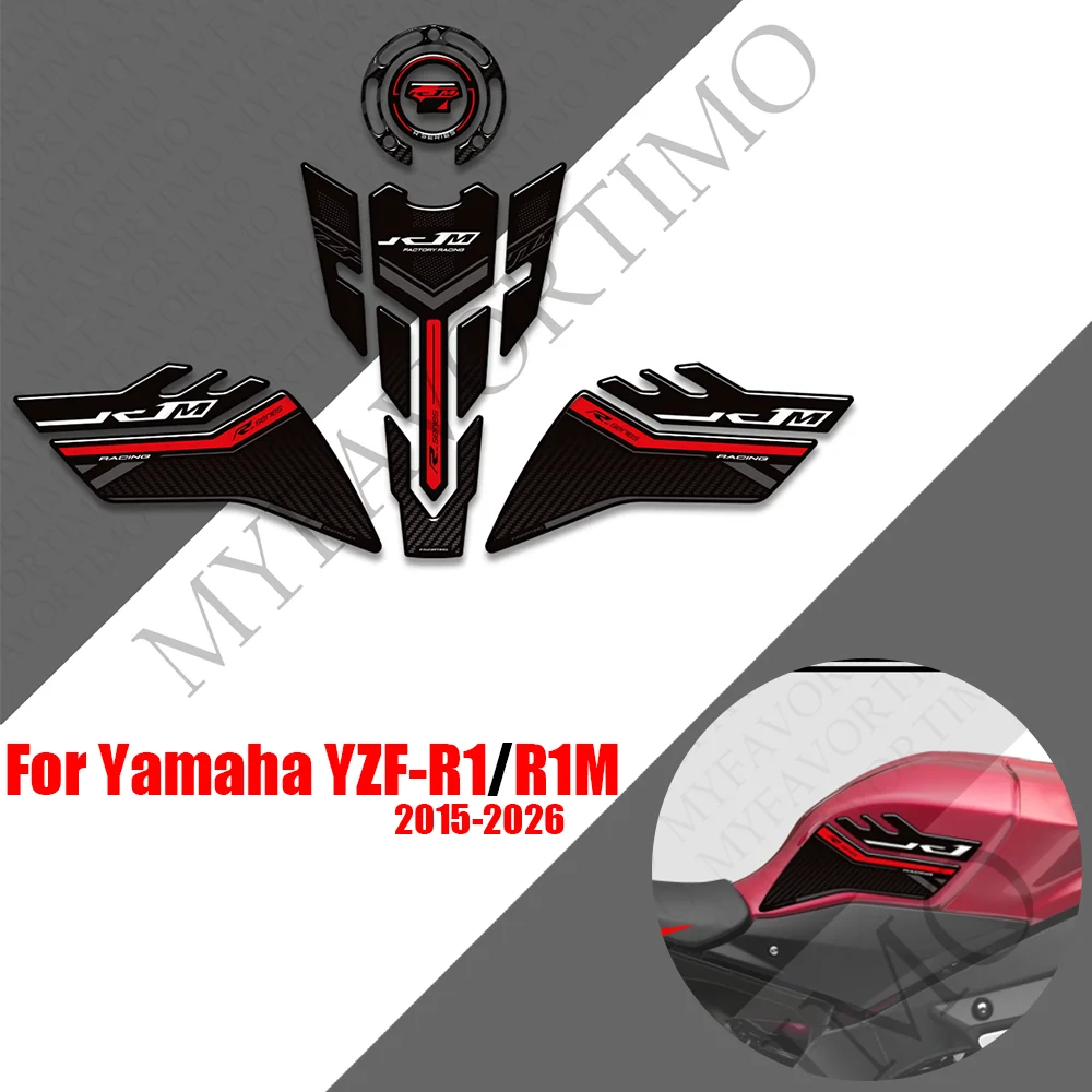 For Yamaha YZF-R1 YZF-R1M 2015-2026 YZFR1 YZFR1M YZF R1 R1M Motorcycle Tank pad Tankpad Fuel Oil kit stcikers decals protection