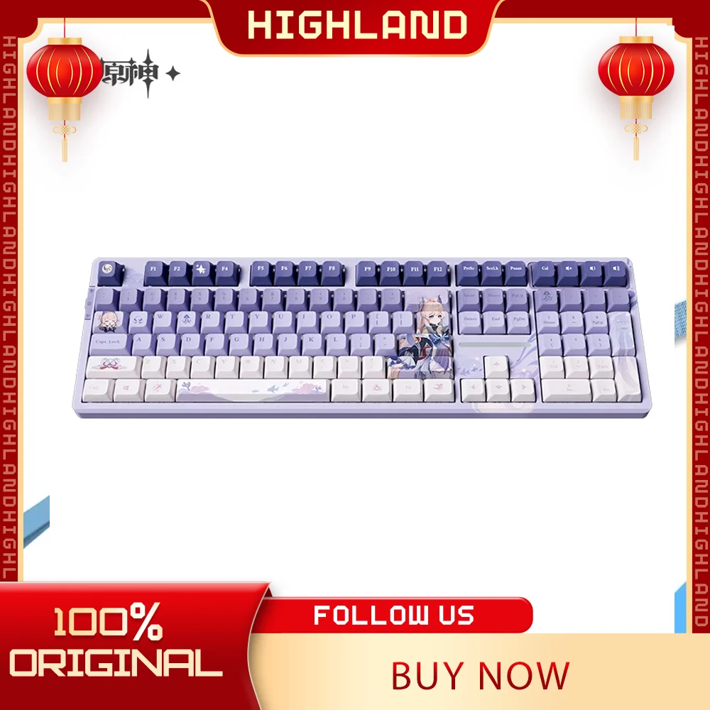 

Genshin Coral Palace Heartse Keyboard Hot swapp 108key Keyboard Gaming Rgb Pbt Customization For Gamer Mechanical Keyboard Gifts