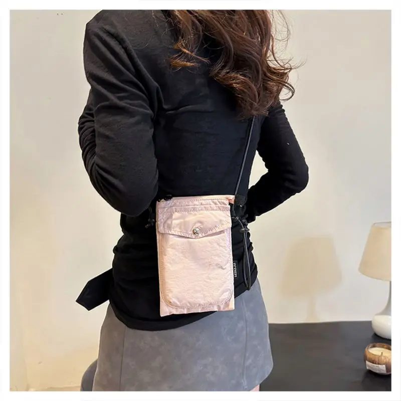 Bolso de teléfono cuadrado Simple Y2k, bolso cruzado pequeño para hombres y mujeres, caminar, comprar, mini bolso de hombro portátil retro