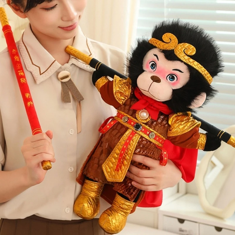 Brinquedo macio colecionável personagem macaco para decoração casa História da mitologia chinesa