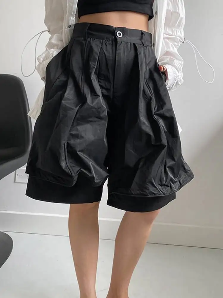 

Pleated High Waist Black Shaped Knee Length Pants New Loose Fit Trousers Women Fashion Spring Summer 2026 1DF8X