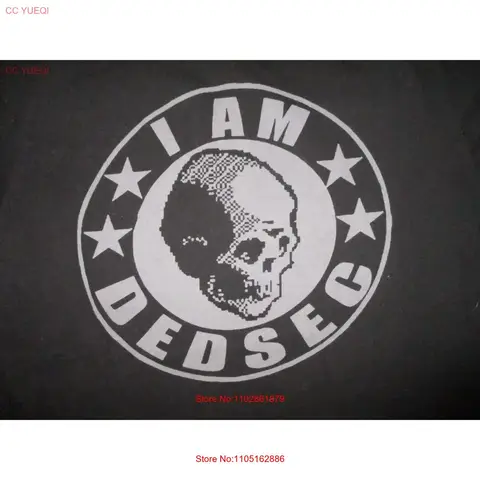 WATCH DOGS 2 I AM DEDSEC T SHIRT Hacing Secret Hacking Collective Skull MEDIUM vintage Washed Casual homme Stretched fashion