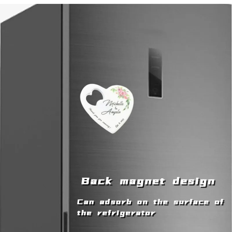 1Pc Sublimation Heart Magnetic Bottle Opener Blank Portable Adsorbable Magnet Refrigerator Bottle Opener Wedding Party Gifts