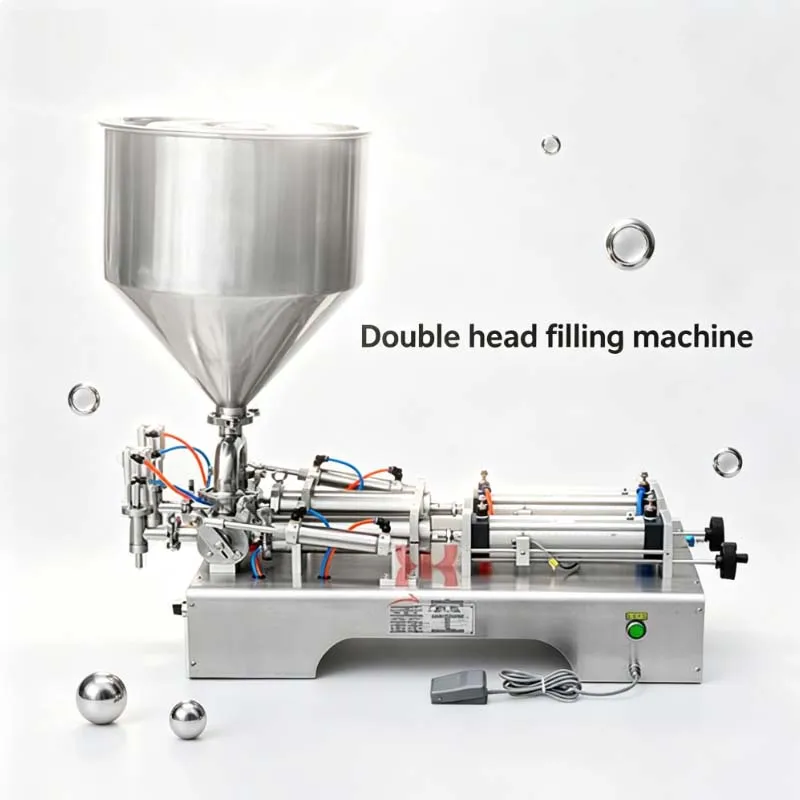 

Automatic Filling Machine Cosmetic Water Perfume Essential Oil Double Heads Bottle Filler With Conveyo